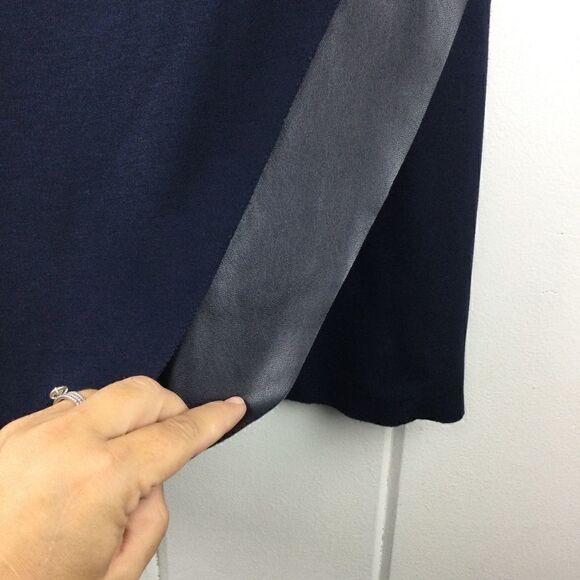 Bailey 44 Meryl Navy Faux Leather Wrap Skirt - M - Picture 8 of 14